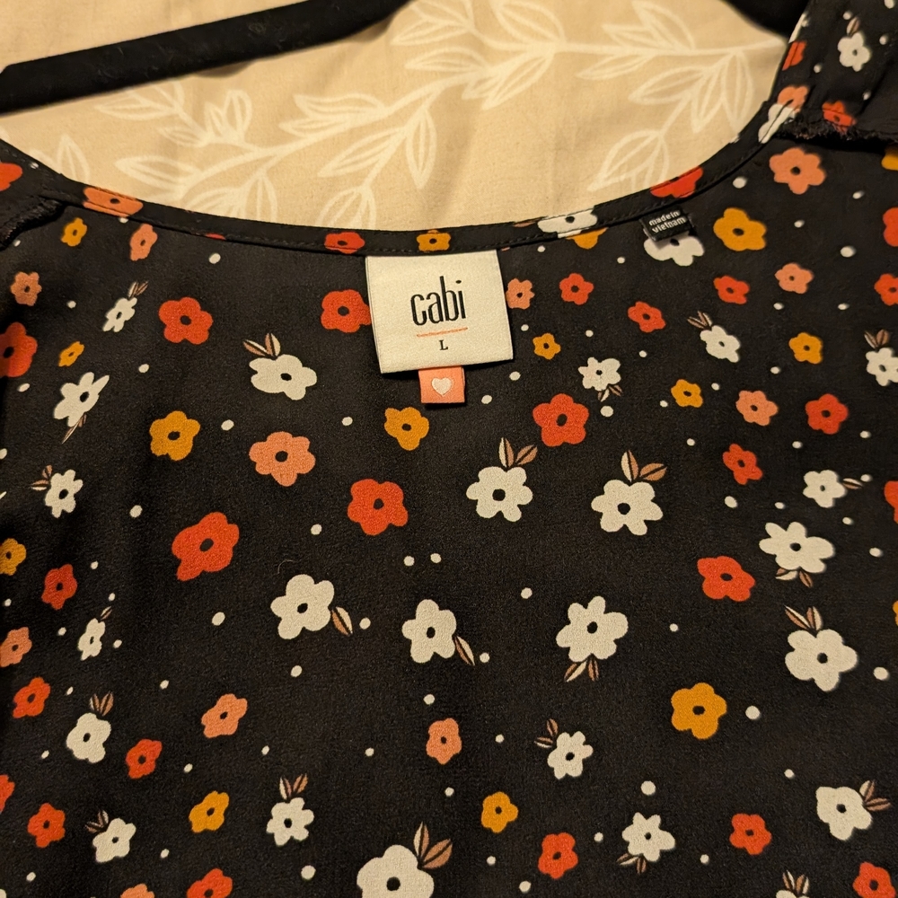 Cabi Floral Black Blouse